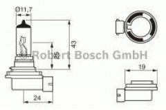 Лампа автомобильная Bosch 1987302084 H11 12V 55W для NISSAN ALMERA II Hatchback (N16) 1.5 2002-, код двигателя QG15DE, V см3 1497, КВт72, Л.с.98, бензин, Bosch 1987302084